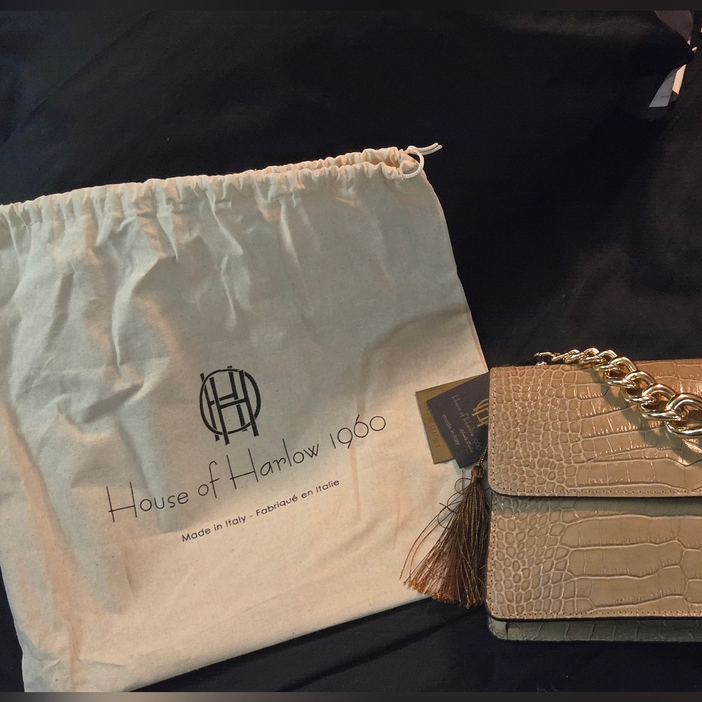 NWT House of Harlow 1960 Croc Leather Crossbody - Picture 5 of 12
